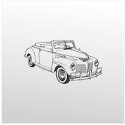 Resim Folyo Sticker Klasik Araba Adkpquy693 50cm Uzunluk Siyah 