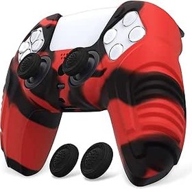 Resim PlayVital Raging Warrior Edition Controller PS5 için Koruyucu Kılıf Kapak, ps5 Kablosuz Denetleyici için Kaymaz Kauçuk Koruyucu, Başparmak Tutamaklı ps5 Denetleyicisi için Yumuşak Silikon Kılıf - 