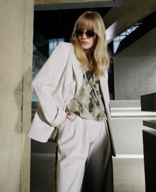 Resim Şifon Gömlek Asimetrik Kesim Düğmeli Klasik Yaka 