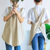 Resim Yuvarlak Alt ve Çapraz Askılı 1 Adet Dokuma Önlük, Bahçe, Mutfak, Boya için Çok Yönlü, 200g/m² Kumaş Ağırlığı, Çeşitli Renklerde Mevcut, Güzel İş Önlüğü 