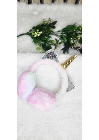 Resim Unicorn Her Yaşa Uygun Taç Modelli Pelüş Kulaklık-110 Çok Renkli 