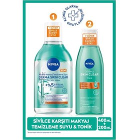 Resim NIVEA Derma Skin Clear Sivilce Karşıtı Tonik 200 ML + Micellar Makyaj Temizleme Suyu 400 ML 