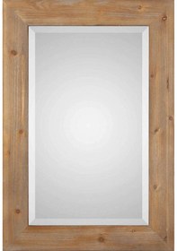 Resim Ahşap Ayna 70x40 Cm Açık Kahverengi 