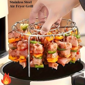 Resim Paslanmaz Çelik Hava Fritözü Izgara - Dikey 12/24 Dize, Yuvarlak Çok İğneli Izgara Aile, Patio, Kamp, Piknik, Noel, Cadılar Bayramı Karnavalı, Açık Hava Pişirme, Piknik Temel Gereksinimleri, Kompakt Tasarım, Dayanıklı Yapı, Çok Yönlü Pişirme Aracı, Ev Pişiricileri, En İyi Noel İçin, Barbekü/Izgara Barbekü Açık Hava, Katlanabilir Shashlik Izgara, Izgara Modelleri, Izgara Yemekleri Dikey Egzoz Seti Küçük Boyut, Piknik, Aile Zamanı İçin 