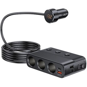Resim Xindoker 12-24v Araçlar İçin 3 Çıkışlı 4 Usb Pd30w+qc3.0 Hızlı Şarj Aleti, Led Voltaj Göstergeli, Aşırı Yük Korumalı Siyah Araç Şarj Adaptörü 