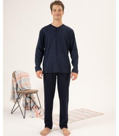 Resim Estiva %100 Pamuk İnterlok Uzun Kol Erkek Pijama Takım 001 