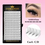 Resim CoMango Hazır Hacim Fan Kirpik Uzatmaları - Lüks 3D/6D/10D/12D/14D/16D Hafif Bireysel Sahte Vizon, Başlangıç Dostu, C/D Kıvrım, 0.05mm/0.07mm Kalınlık, Kabarık & Doğal Görünüm, Şık Siyah Kutuda 