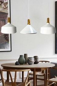 Resim Bamyum Üçlü Beyaz Adfabilis Sarkıt Lamba Yemek Masası Oturma Odası Mutfak Salon Otel Showroom Kafe 