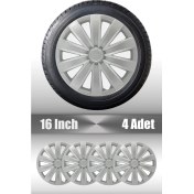 Resim Ford Courier Connect Tourneo 16" Inç Uyumlu 4 Adet 1 Takım Gri Kırılmaz Esnek Jant Kapağı 040 