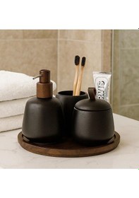 Resim Primanova Elita 4 Lü Banyo Seti D-s21270 Siyah - Kahverengi 