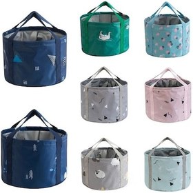 Resim Çökertilebilir Karakterli Çamaşır Kabı, Çift Kullanımlı - Taşınabilir, Hem İç Hem De Dış Kullanım İçin Uygun Çok Renkli Çok Renkli 