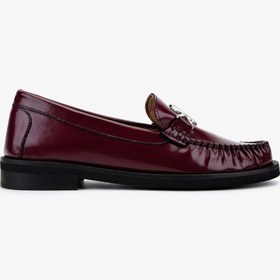 Resim Mario Valentino Kadın Hakiki Deri Bordo Loafer Ayakkabı VLM5988 