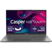 Resim "Casper Nirvana X600.5500-8V00X-G-F AMD Ryzen 5-5500U 8GB 500GB Nvme SSD 15.6"" DOS Gri Dizüstü Bilgisayar" 