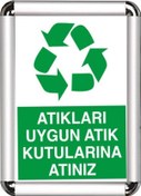 Resim Atıkları Uygun Atık Kutularına Atın A3 Cerceveli Uyarı Ve Yönlend 