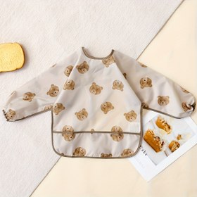 Resim Hafif ve Rahat Uzun Kollu Bebek Önlüğü - Sevimli Ayı Desenli Dayanıklı Polyester Önlük - Besleme, Eructasyon Bezleri, Bebek Güvenliği, Karışık Renkler, Bebek Önlüğü Yüksek Kalite, Bebek Giyimleri, Eğlenceli Tasarım, Kolay Temizlenebilir Malzeme, Bebek Gereksinimleri 
