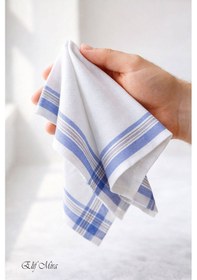 Resim Hepsine Rakip 12 Li Erkek Cep Yaka Mendil Seti Pamuklu 30x30 Cm Mirşah Mavi 