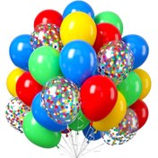 Resim 44 Parça Karışık Lateks Balon Seti - Doğum Günleri, Düğünler, Cinsiyet Açıklama Partileri, Bebek Duşları ve Kutlama Dekorasyonu, Cadılar Bayramı Süslemeleri, Noel Süslemeleri, Vaftiz Balonları, Hayvan Temalı Doğum Günü Dekoru, Yeniden Kullanılabilir Balon Çelengi, Parti Süsleme 