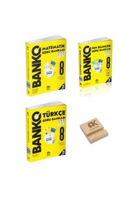 Resim Model Eğitim Lgs 8. Sınıf Banko Matematik Fen Ve Türkçe Soru Bankası 3lü Set + Telefon Standı 