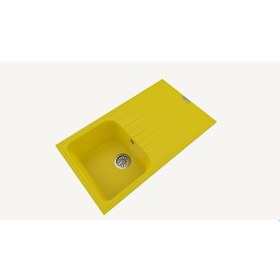 Resim Polex Cristalüx Granit Evye P-02 Sarı Tezgah Altı Ve Tezgah Üstü Mutfak Evyesi 85x49.5 CM 