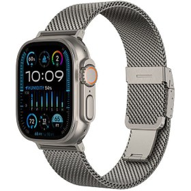 Resim Apple Watch Amazingthing Titan Premium Metal Hasır Kordon Titanyum 