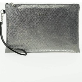 Resim Bahels Kadın Antrasit Parlak Yılan Desen Portföy Clutch Çanta 