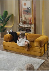 Resim Huga Mobilya Petite 80x160 Kanepe Oyun, Tv, Sinema Koltuğu- Yatak Olabilen Fitilli Kadife Yıkanır Silinir 