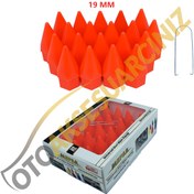 Resim A Kalite Mefsa Bijon Kapağı Sivri 19 Mm Turuncu 20 Li Set 