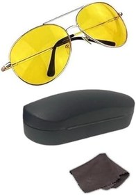 Resim Senon Prime UV400 Metal Çerçeveli Gece Sürüş ve Sis Gözlüğü Sarı Camlı Aviator Stil Anti Far Gece Görüş Gözlügü Özel Kutulu 