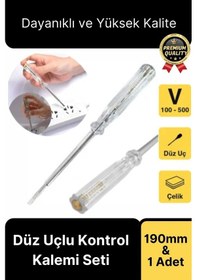 Resim Özel Üretim Ev Ofis Akım Test Uzun Vida Tornavida Düz Uçlu Elektrik Kontrol Kalemi Seti 190mm-1 Adet 