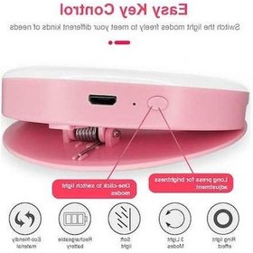 Resim Pazly Türkçe Mini Led Halka Işık - 3 Renk Seçenekli, Ayarlanabilir Parlaklık, Taşınabilir Selfie Aydınlatma Pembe 
