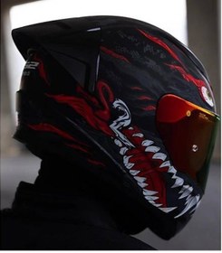Resim Ls2 Rapıd 2 Race Kaıju Fullface Motosiklet Kaskı Kırmızı Camlı Siyah 