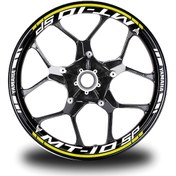 Resim Neon Sarı Yamaha Mt 10 Sp Takım Jant Sticker Etiket 