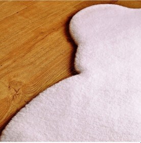 Resim Yıkanabilir Kaymaz Taban Post Peluş Çocuk Halısı Beyaz 