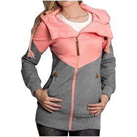 Resim Bahar Kadın Ceket 2021 Moda Sonbahar Kış Pembe Mavi Kapşonlu Kazak Fermuarlı Kapüşonlu Svetşört Ceket Kadın Ter Polerones Gri 