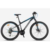Resim Kron Vortex 4.0 24 Jant 21 Vites Mekanik Disk Çelik Çocuk Bisikleti Siyah Turkuaz Vitesli Bisiklet Siyah - Mavi 