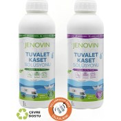 Resim Jenovin Ölçek Hediyeli - Jenovin Karavan Tekne Yat Tuvalet Wc Kaset Atık kimyasalı Lavanta - Çam Kokulu 1 L 