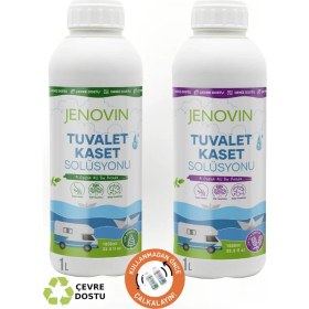 Resim Jenovin Ölçek Hediyeli - Jenovin Karavan Tekne Yat Tuvalet Wc Kaset Atık kimyasalı Lavanta - Çam Kokulu 1 L 