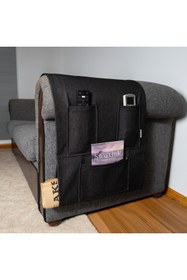 Resim DENİMTİME Siyah TV Organizer – 3 Cepli Pratik Koltuk Kenarı Düzenleyici 