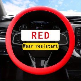 Resim Dashanshop 1 Adet Kırmızı Ultra İnce Kaymaz Silikon Direksiyon Kılıfı Dayanıklı Kolay Montaj Çoklu Model Kırmızı 