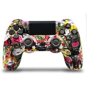 Resim Honmex Ps4 İçin Kablosuz Bluetooth Oyun Kolu, Çift Titreşim, Işık Çubuğu, Gürültü Fonksiyonu Ve Ergonomik Tasarım - Kartoon Desenli 