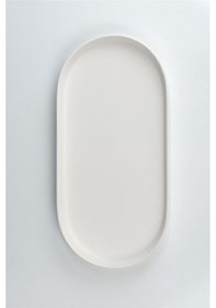 Resim Dik Kenarlı Oval Tabak Seramik Bisküvi - 41 X 20.5 Cm - Ham Ürün Boyanabilir Obje 