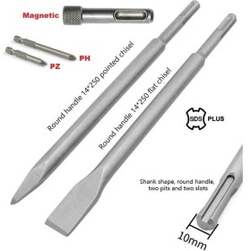 Resim Beton Kırma Delme Raspalama Için Sds Plus Hilti Uç Seti Bits Adaptörlü Keski Murc Uç Takımı 