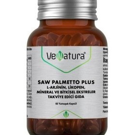Resim Venatura Saw Palmetto Plus L-Arjinin Likopen Mineral ve Bitki Ekstreleri 60 Kapsül 