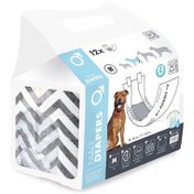 Resim M-Pets Diapers Erkek Köpek Külot Medium 12 li Paket 
