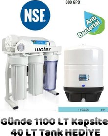 Resim Günde 1100 Lt Arıtma Kapasiteli 40 Lt Tank Hediye 300 Gpd Direk Akışlı Su Arıtma Cihazı 