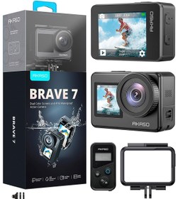 Resim AKASO Brave 7 4k/30fps 20mp Wi-fi Dual Screen Aksiyon Kamera Ve Aksesuar Seti, App Kontrollü, Ipx8 