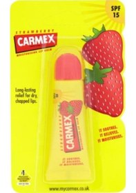 Resim Carmex Lip Balm Tüp SPF15 Çilek Dudak Bakım Kremi 10 G 