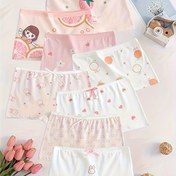 Resim 8'li Kızlar Pamuklu Bokser Briefs, Preppy Tarzda Sevimli Karikatür Kız ve Kalp Tavşan Desenleri, Yumuşak Örgü Kumaş İç Çamaşırı, Tüm Mevsim Konforlu Uygunluk İçin Çocuklar 