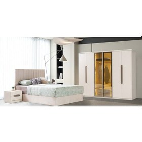 Resim Fiabella Mdf Membran Reflekte Cam 6 Kapaklı Gardırop 