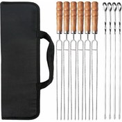 Resim Mufunye Barbekü Şişleri Paslanmaz Çelik Şiş Çubuğu Kebap Şiş Seti Yeniden Kullanılabilir Şiş Çubuğu U Barbekü Şişleri 10 Adet 